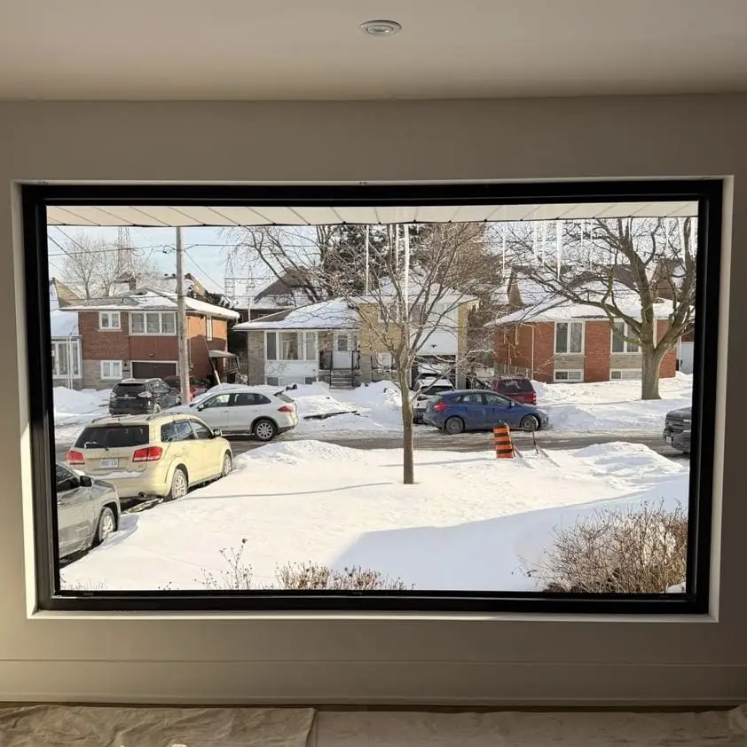 Residential window opening prepared for new glass installation