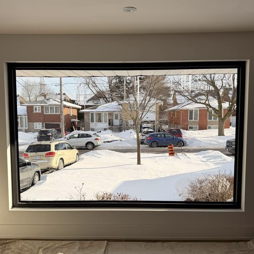 Residential window opening prepared for new glass installation