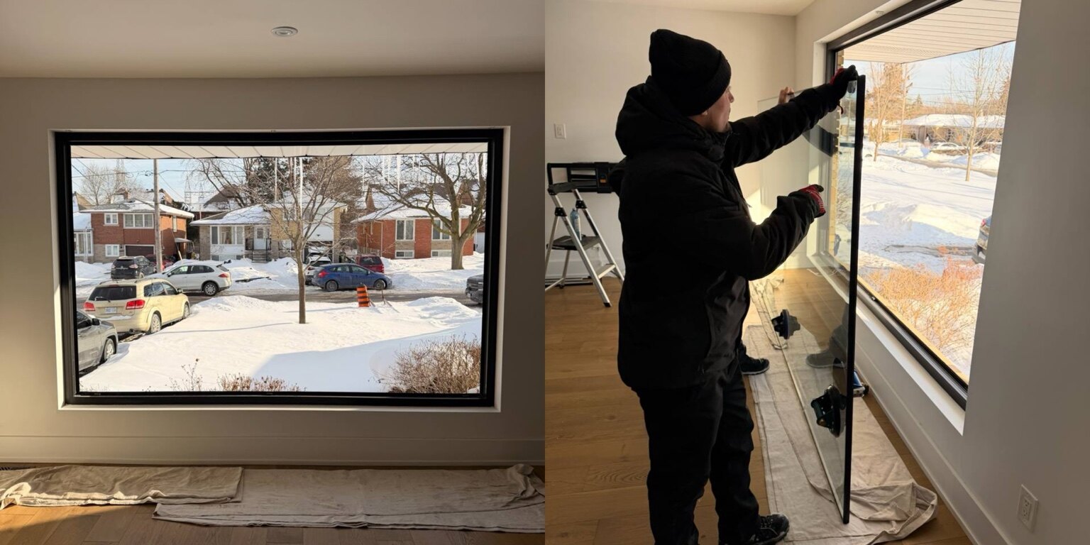 Residential window opening prepared for installation of a new insulated glass unit