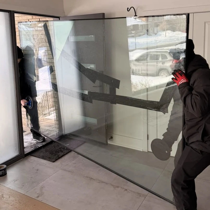Removal of a broken insulated glass unit for disposal