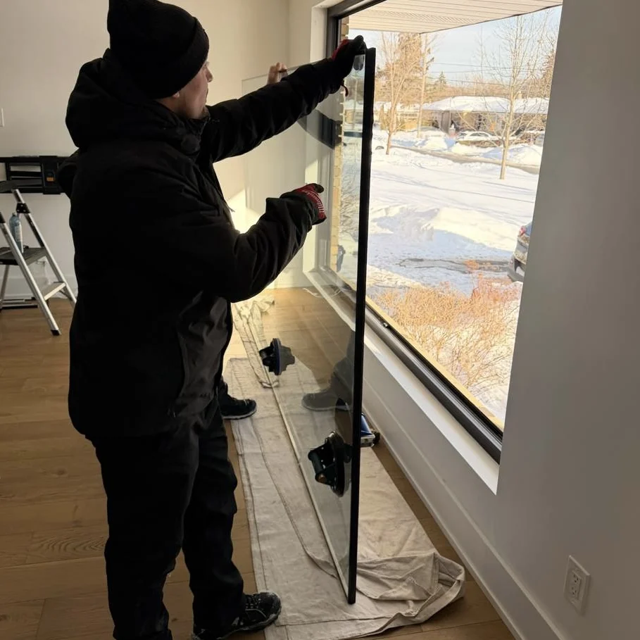 Delivery of a large insulated glass unit for residential installation