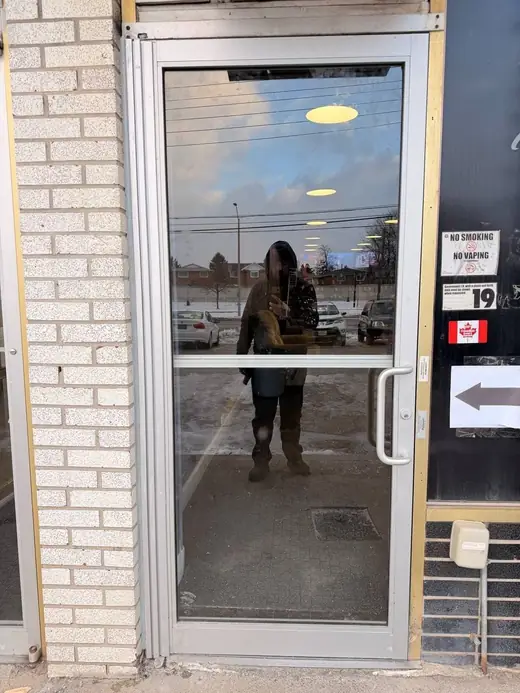 Mississauga shop door replaced after emergency board-up and break-in damage repair