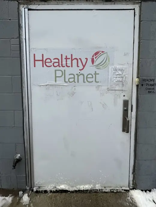 Healthy Planet rear commercial door reinstalled after break-in damage in Vaughan