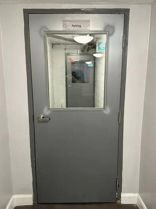 Metal parking doors with GPW glass in Whitchurch-Stouffville
