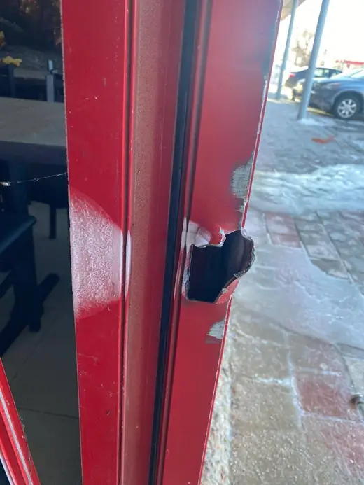 Before: Store Door Wouldn’t Lock After a Break-In Attempt in Thornhill - Markham