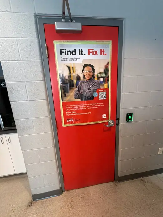 Solid red door in Mississauga before small window installation.