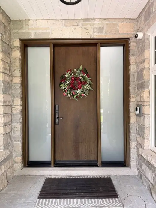 After: Broken Front Door Sidelight Glass Replaced in Halton Hills - Halton Hills
