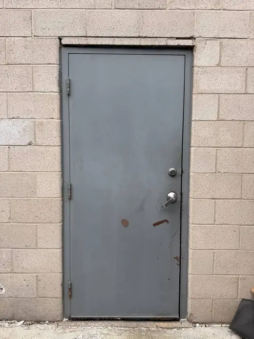 Before: Metal Rear Service Door Replaced in Pickering - Pickering