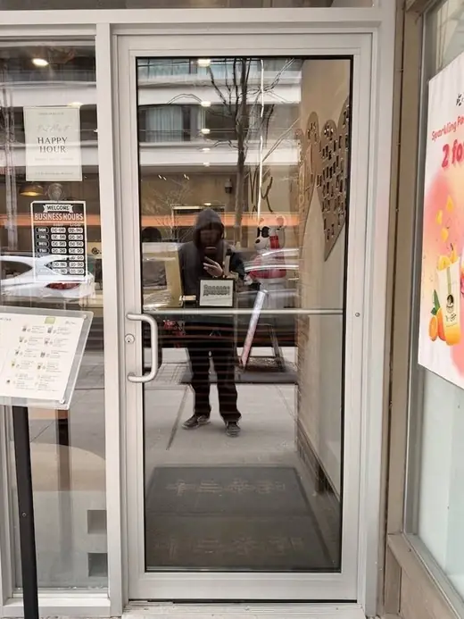 After: Tea Shop Storefront Door Glass Replaced After Breakage in Oshawa - Oshawa