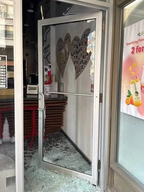 Before: Tea Shop Storefront Door Glass Replaced After Breakage in Oshawa - Oshawa