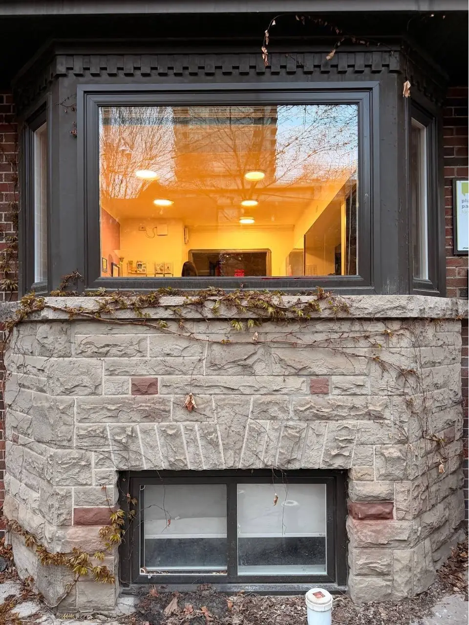 New front bay window glass installed in Whitby with the existing frame kept in place