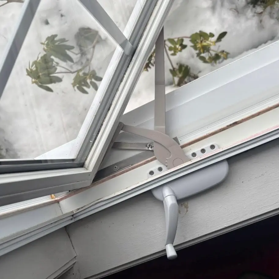 Completed awning window crank and operator replacement