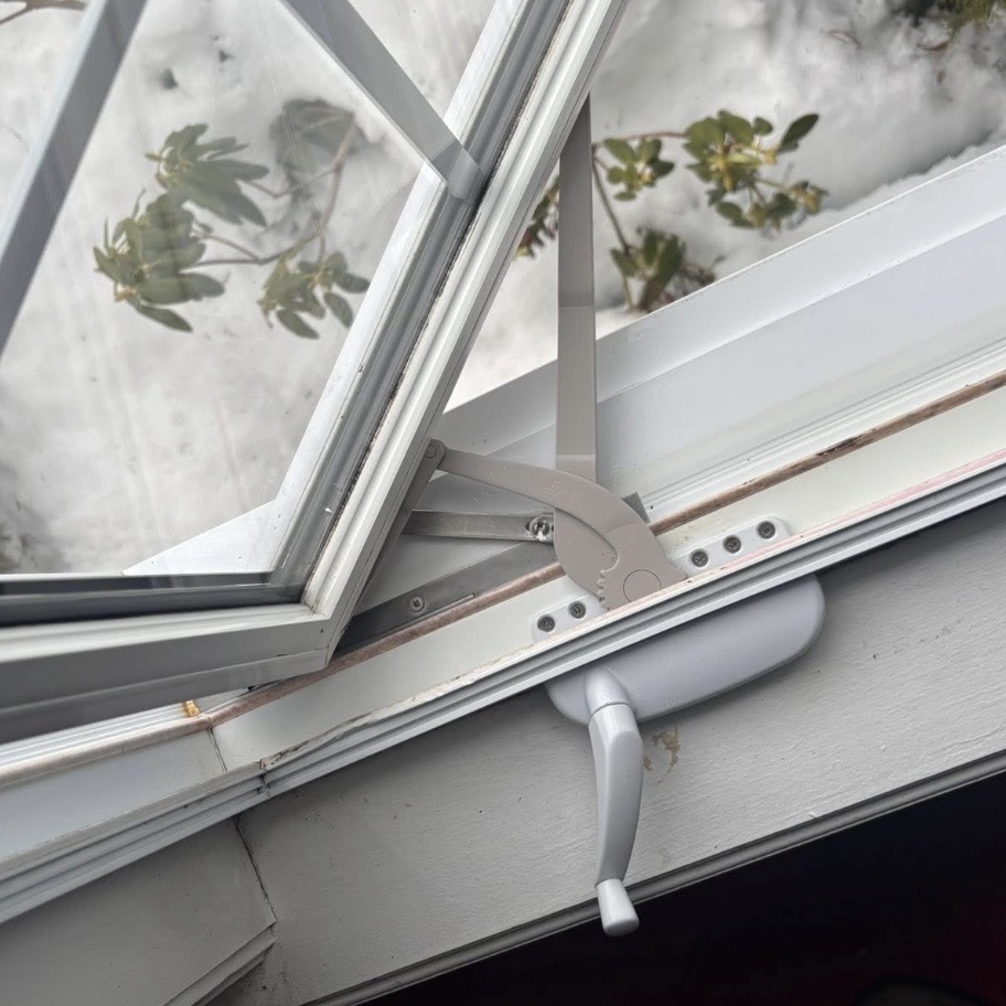 Completed awning window crank and operator replacement